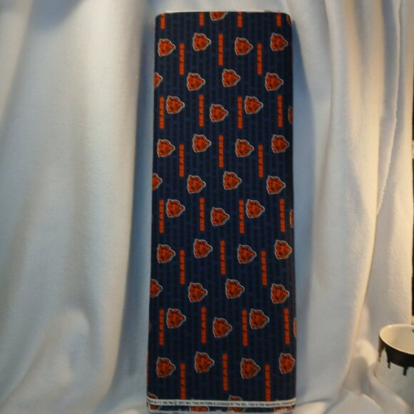 5 Yards NFL Chicago Bears Cotton Canvas Fabric Fabric Traditions BLue Orange - Picture 11 of 11
